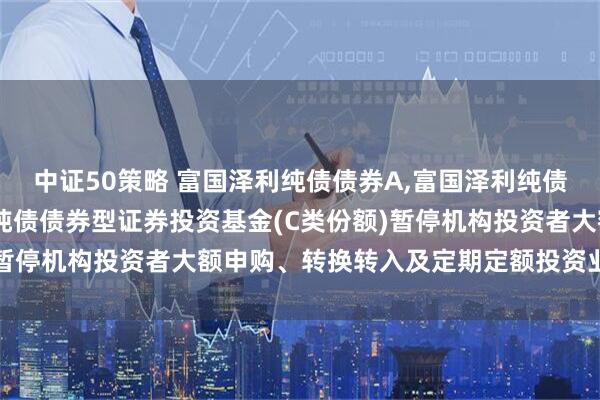 中证50策略 富国泽利纯债债券A,富国泽利纯债债券C: 关于富国泽利纯债债券型证券投资基金(C类份额)暂停机构投资者大额申购、转换转入及定期定额投资业务的公告